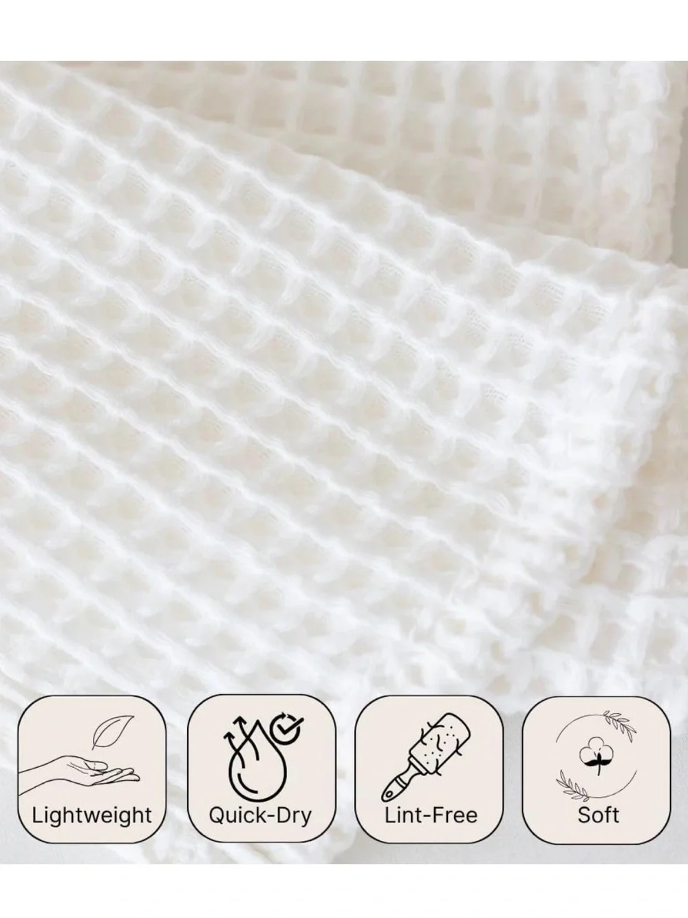Waffle Bath Towel Set of 2 Bath Sheet Towel 35x71 White